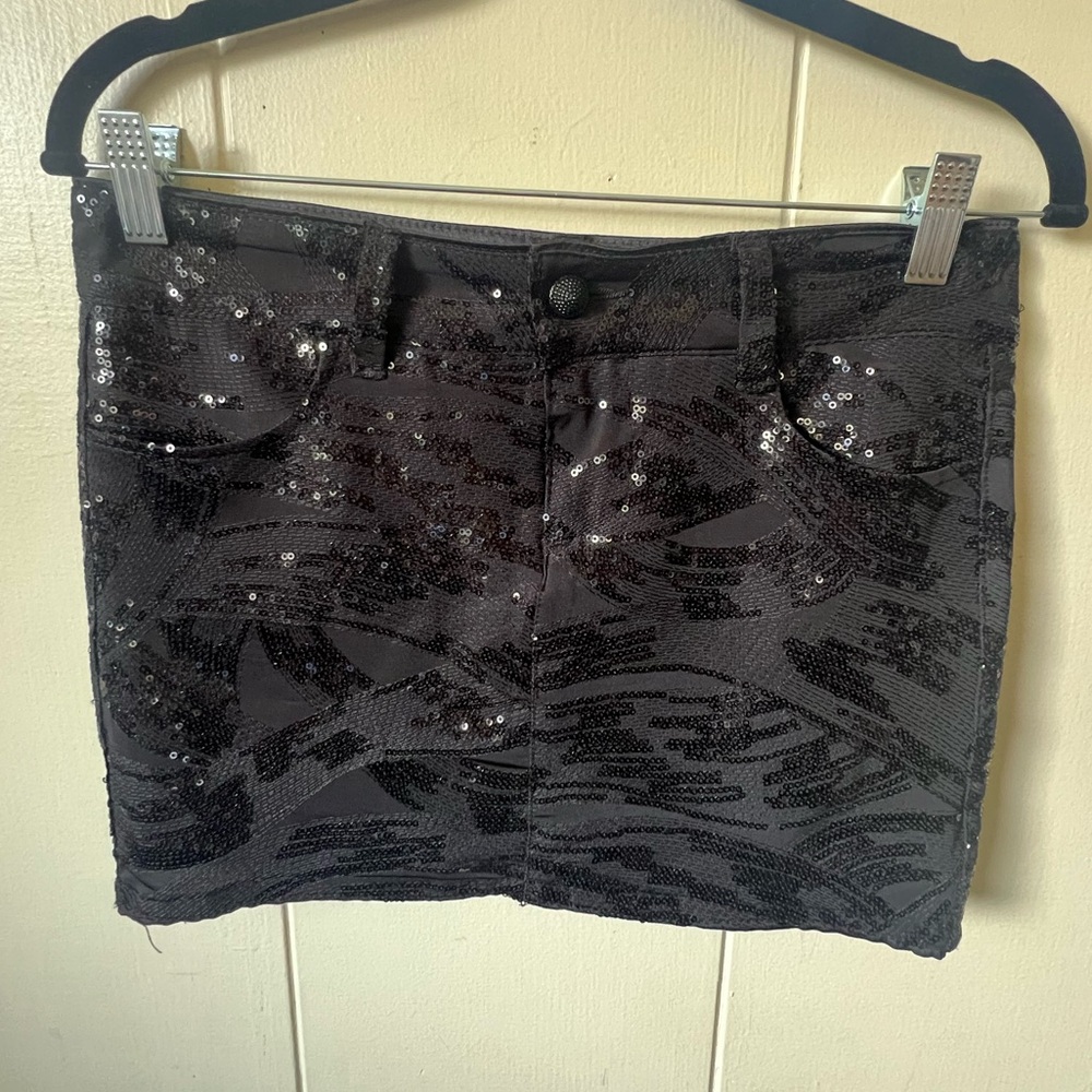 Siwy Black Sequin Mini Skirt